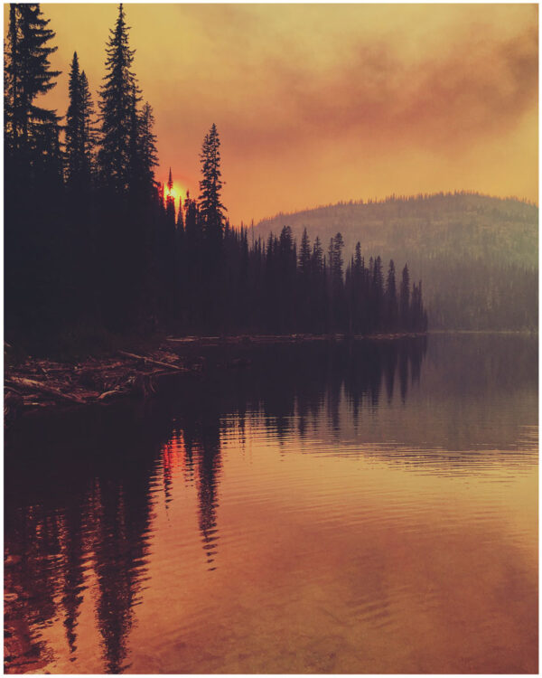 Fire at Twin Lakes - Large Print - Framed