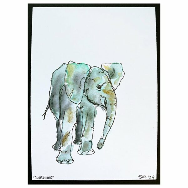 Elephant Line Drawing