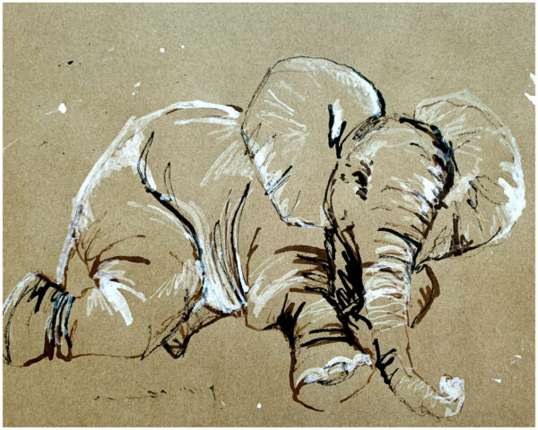 Kraft Elephant Print