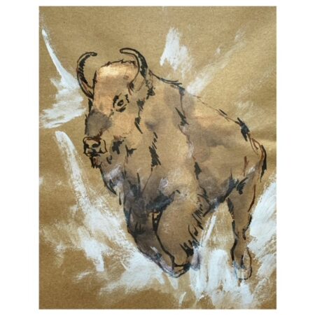 Snowy Bison - Framed