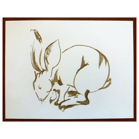 Rabbit Walnut Ink Study - Framed